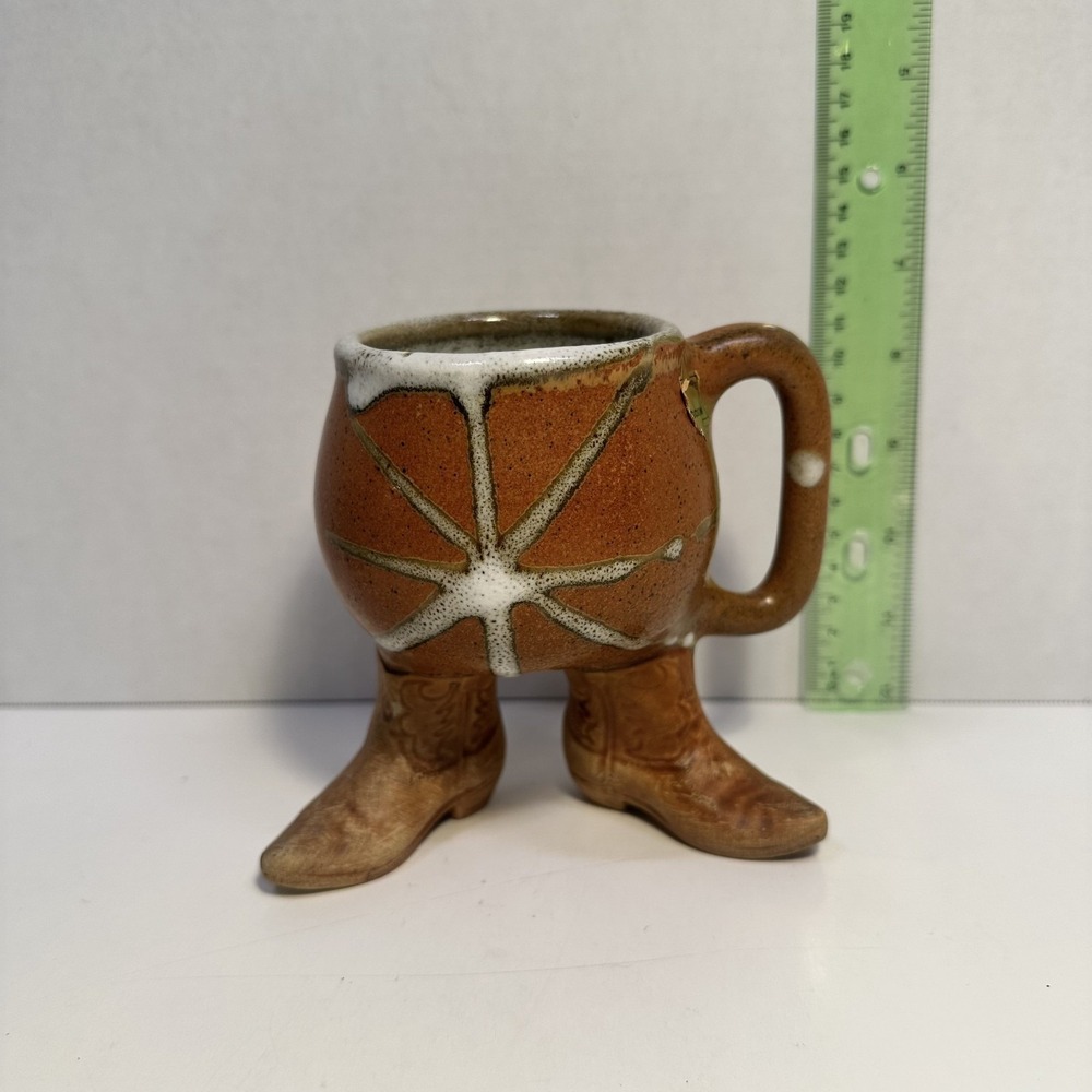 VTG 1989 Five Bridges Pottery Cowboy Boot Mug Tucson AZ Footware